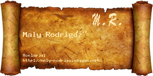 Maly Rodrigó névjegykártya